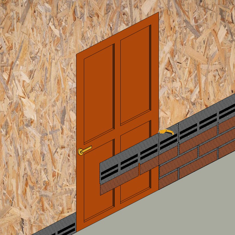 Монтаж фасадной плитки вокруг дверного проёма klinker